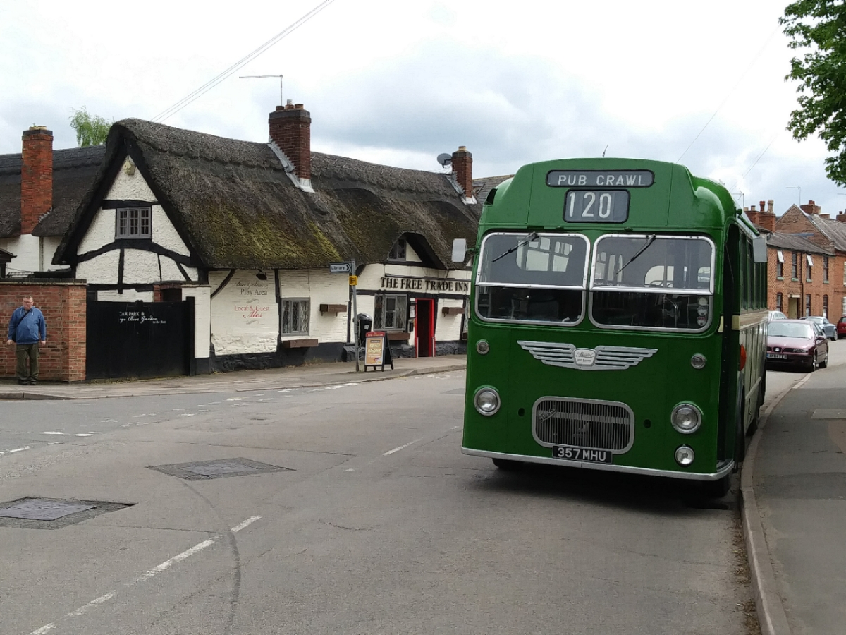 Pub outing by vintage bus pub